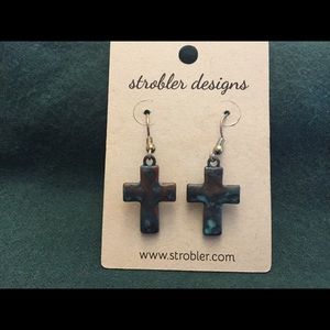 NWT Rustic Cross Earrings. Handcrafted by artisan.